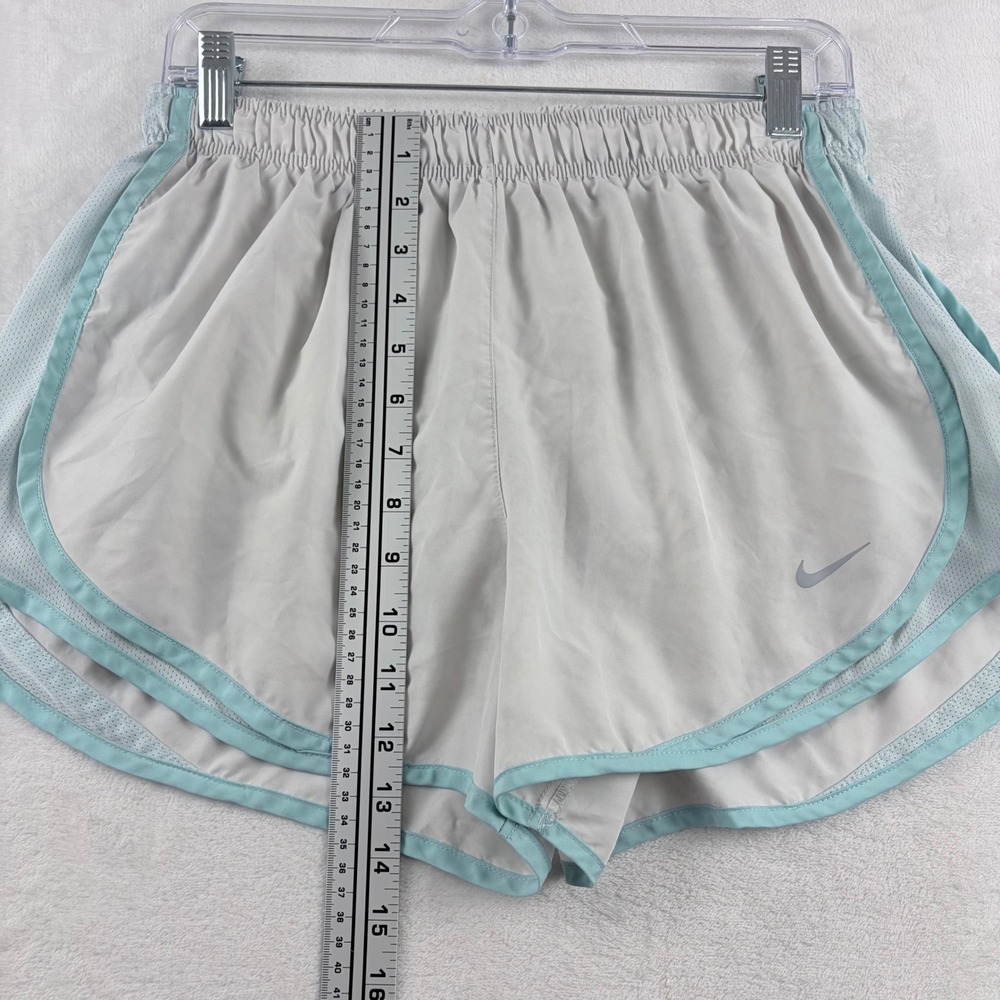 Nike Running Shorts Gray Teal Mesh Trim Dri-FIT Athletic Women's‎ Size L - Picture 4 of 6